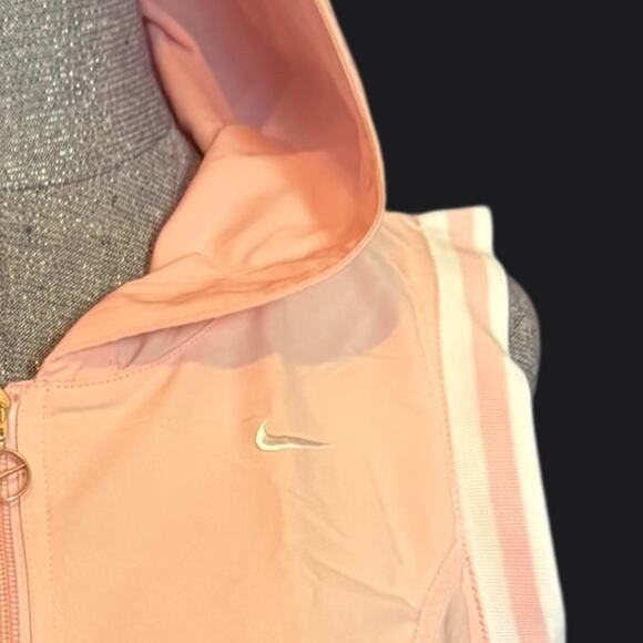 Nike light Pink & white Hooded Vest zip front Ladies size Medium Hoodie - Picture 3 of 4